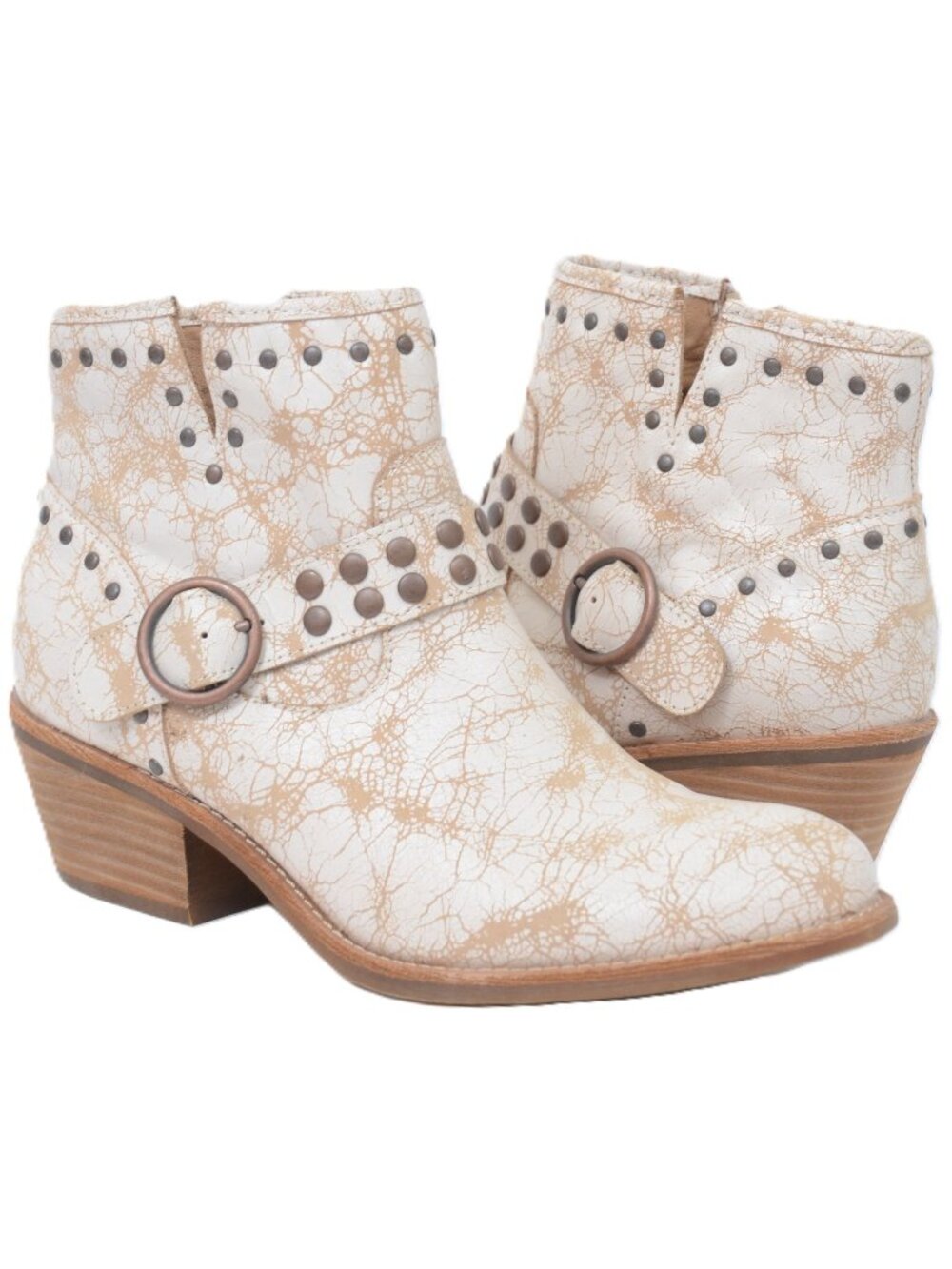 Sofft Allene II Women's 8.5 Ivory White Leather Ankle Boots Booties Western